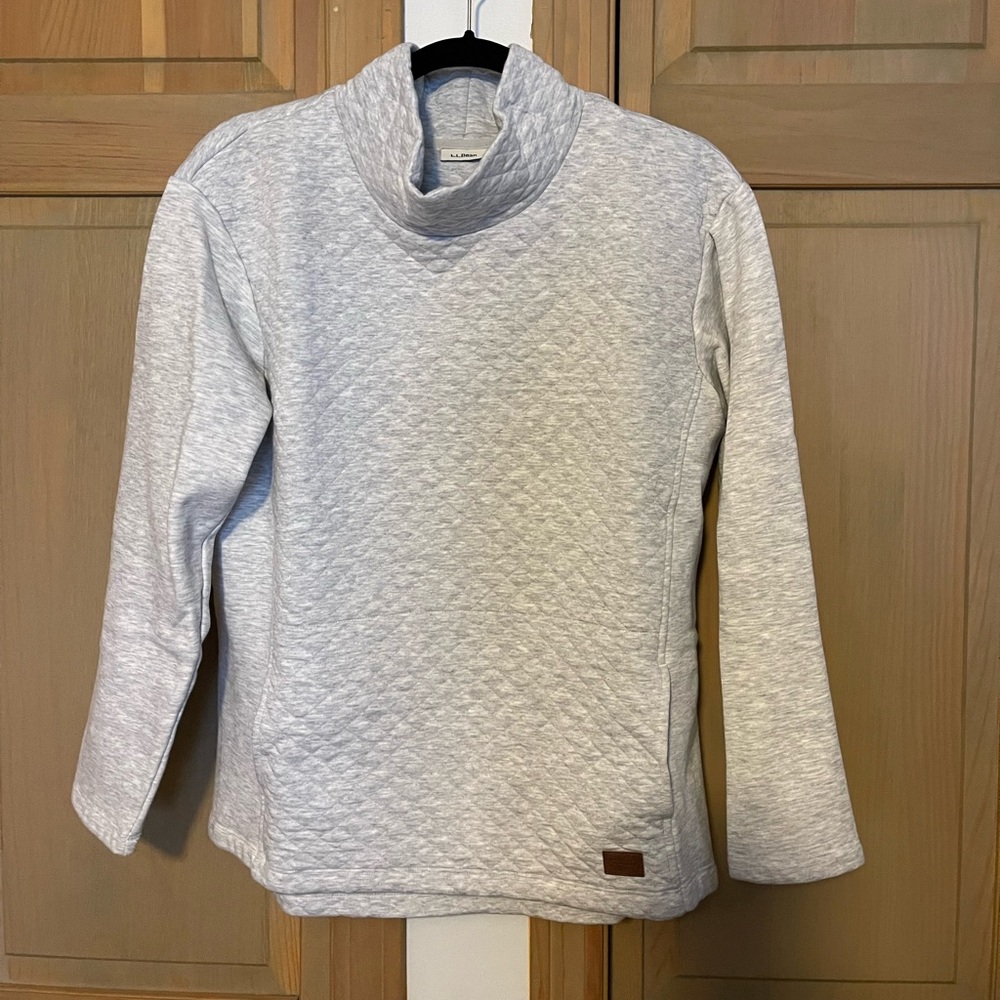 L.L. Bean Quilted Mockneck Pullover